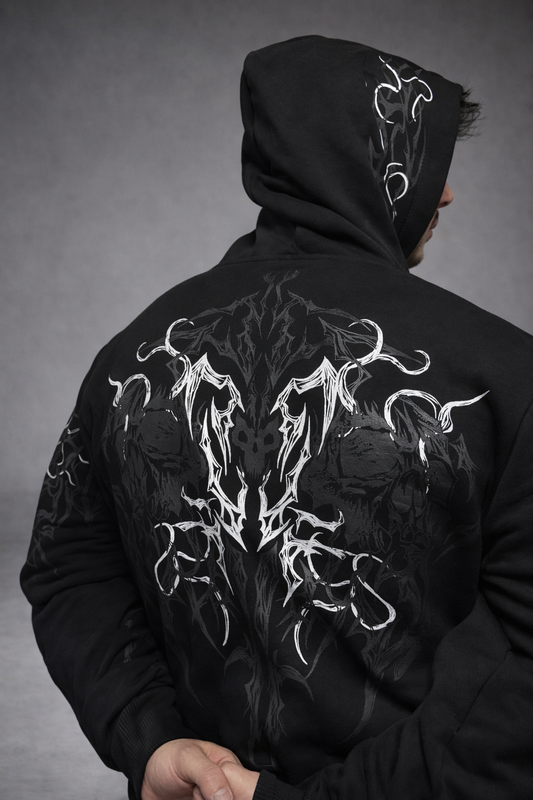 Nocturne Oversize’ Zip Hoodie Phantom White