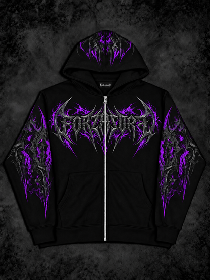 Eclipse Oversized zip-up Hoodie [REVENANT PURPLE]