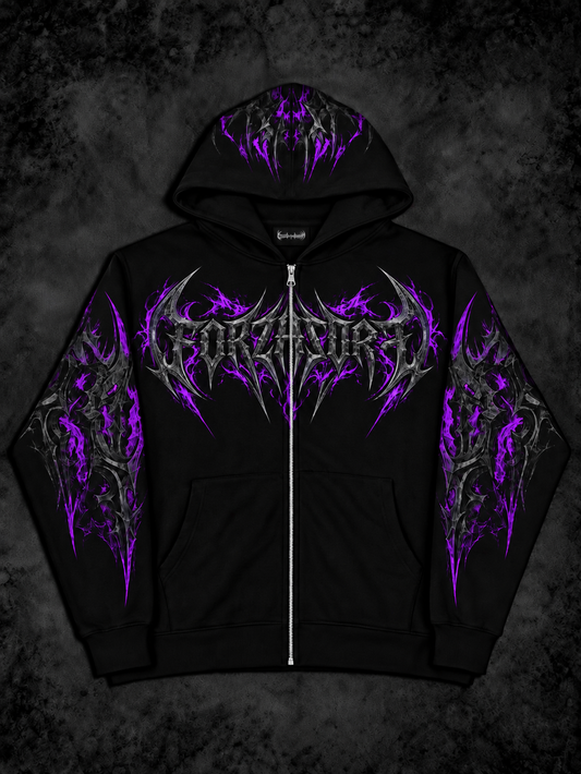 Eclipse Oversized zip-up Hoodie [REVENANT PURPLE]