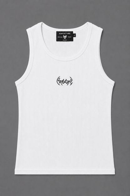 Dragon Raw Ribbed Tank Top [WHITE]
