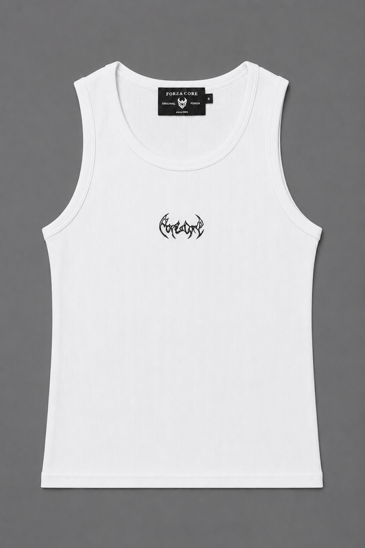 Dragon Raw Ribbed Tank Top [WHITE]