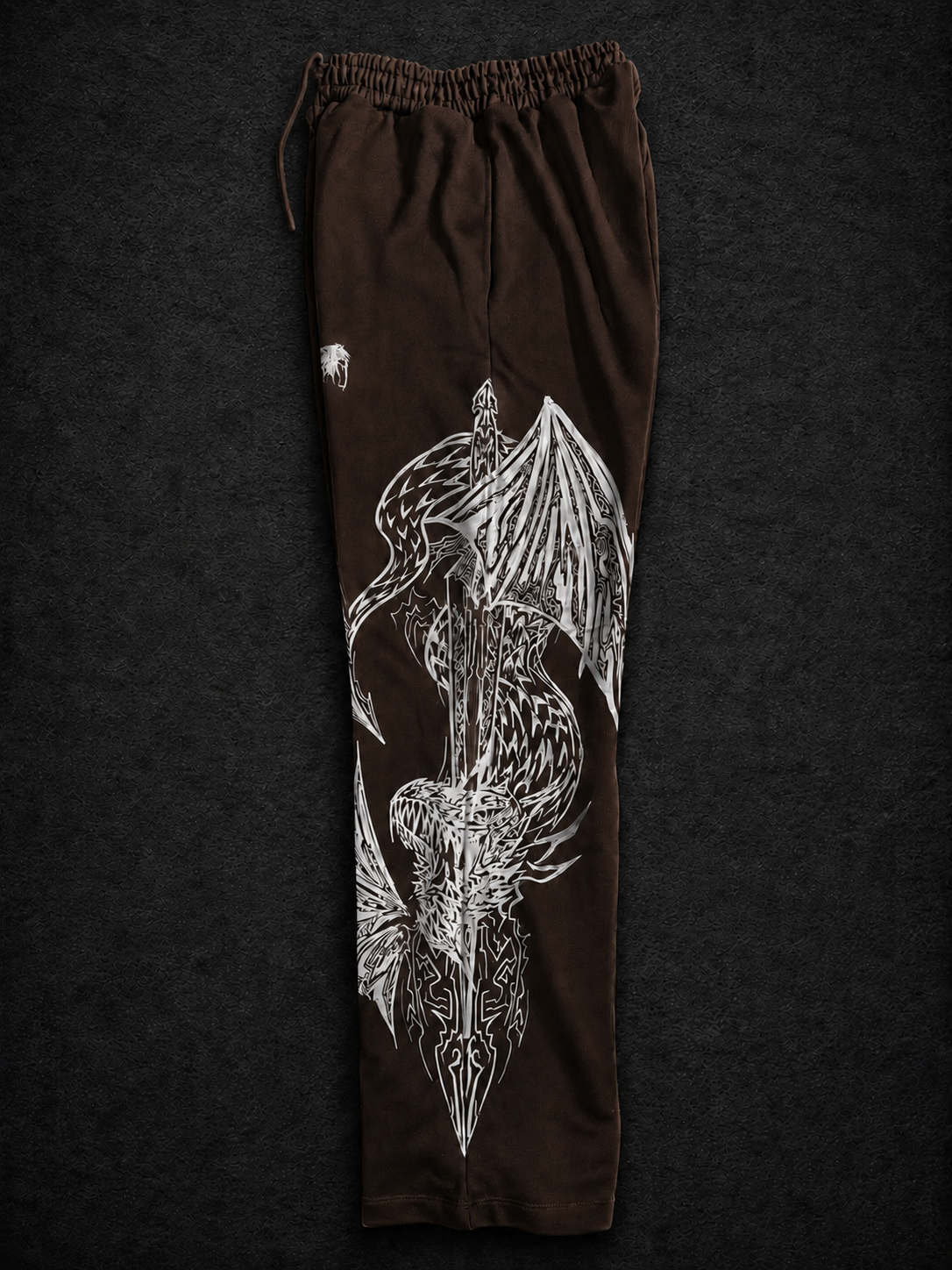 Dragon Baggy Sweatpants [DARK BROWN]