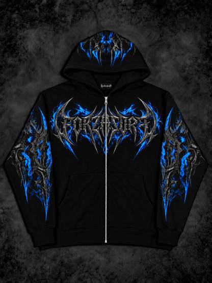 Eclipse Oversized zip-up Hoodie [ABYSS BLUE]