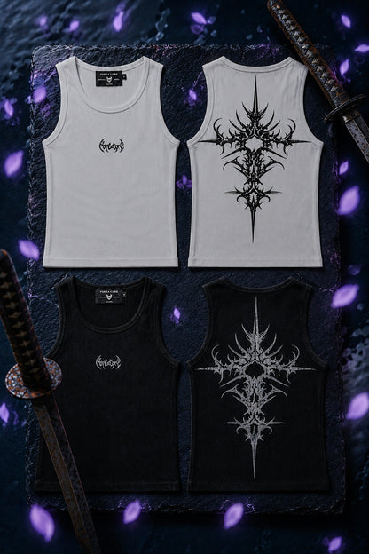 Dragon Raw Ribbed Tank Top [WHITE]