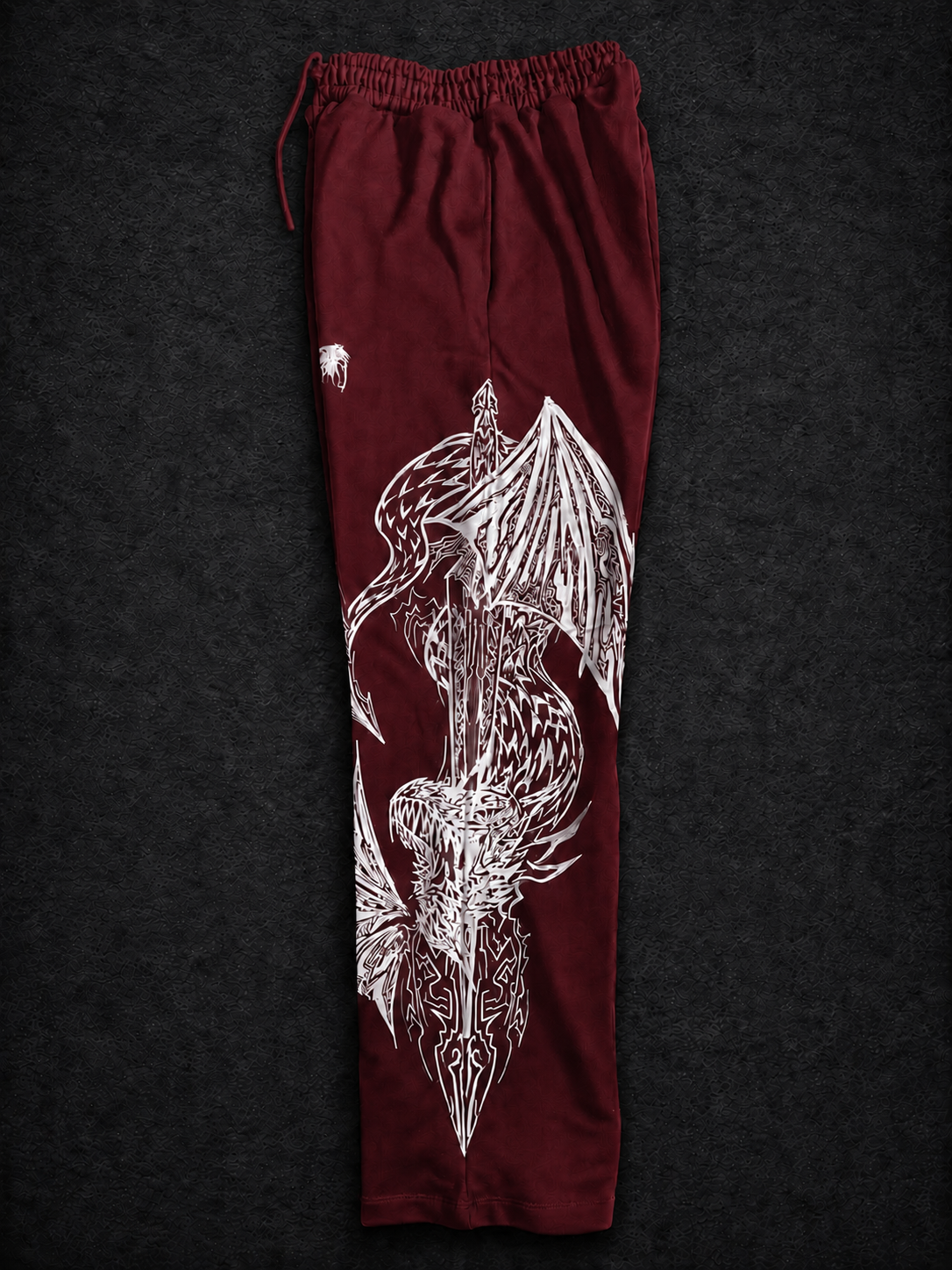 Dragon Baggy Sweatpants [DEEP RED]