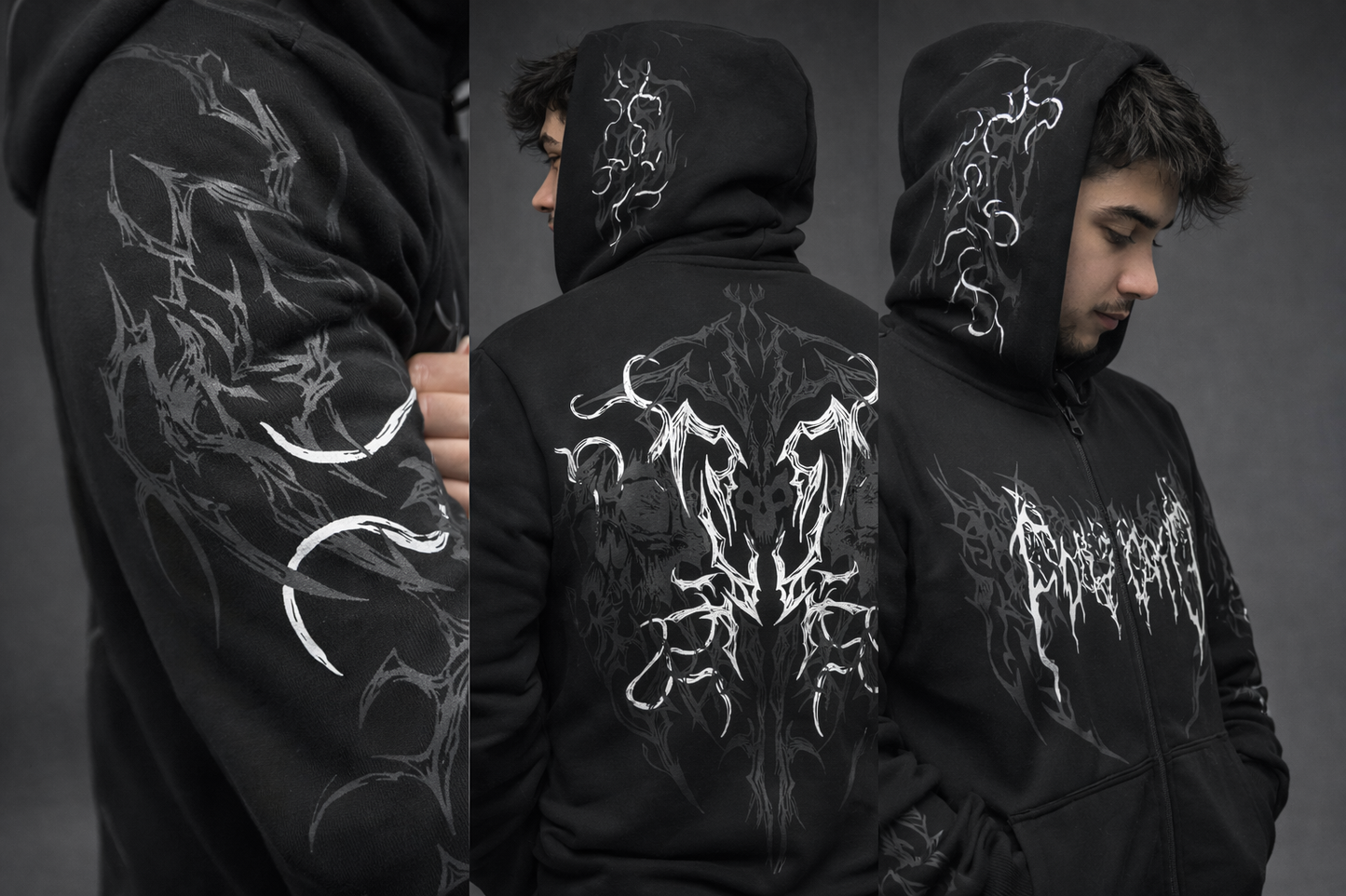 Nocturne Oversize' Zip Hoodie Phantom White