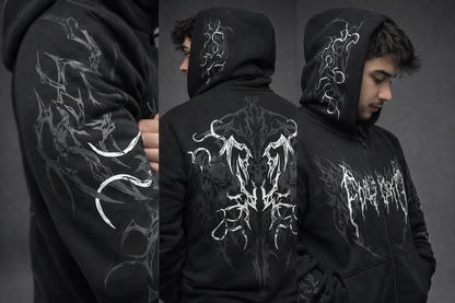 Nocturne Oversize' Zip Hoodie Phantom White