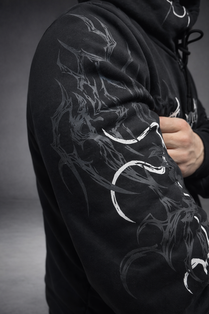 Nocturne Oversize' Zip Hoodie Phantom White