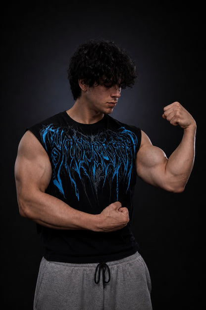 Dragon Oversized Sleeveless T-Shirt [OCEAN BLUE]
