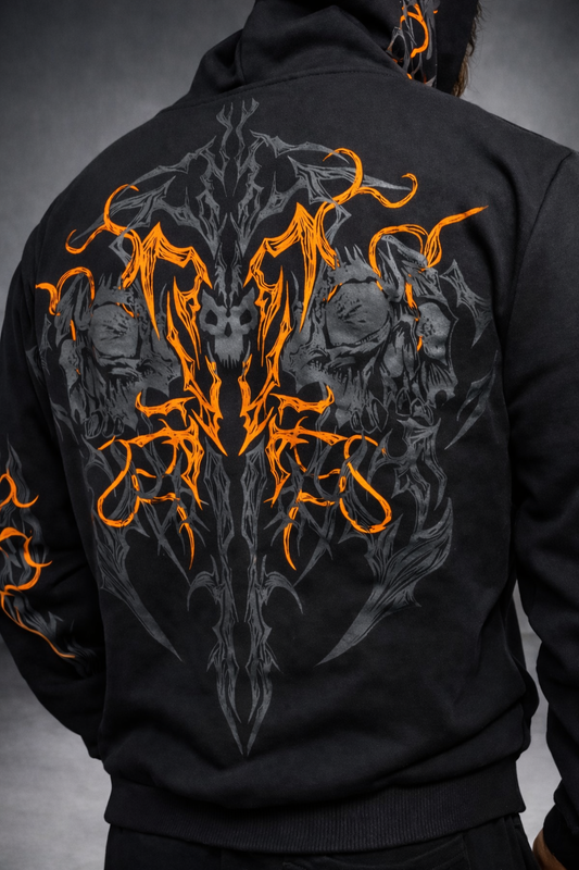 Nocturne Oversize Zip Hoodie INFERNO (ÖN SİPARİŞ)