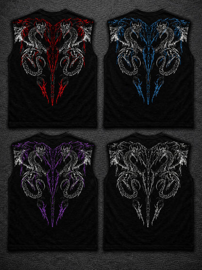 Dragon Oversized Sleeveless T-Shirt  Takım