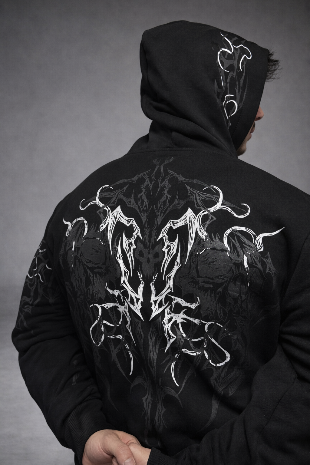 Nocturne Oversize' Zip Hoodie Phantom White