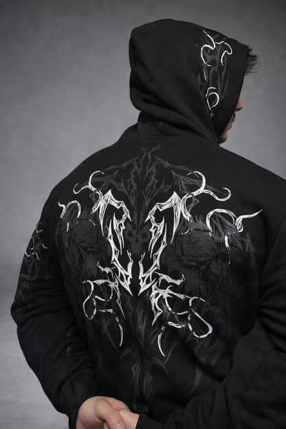 Nocturne Oversize' Zip Hoodie Phantom White