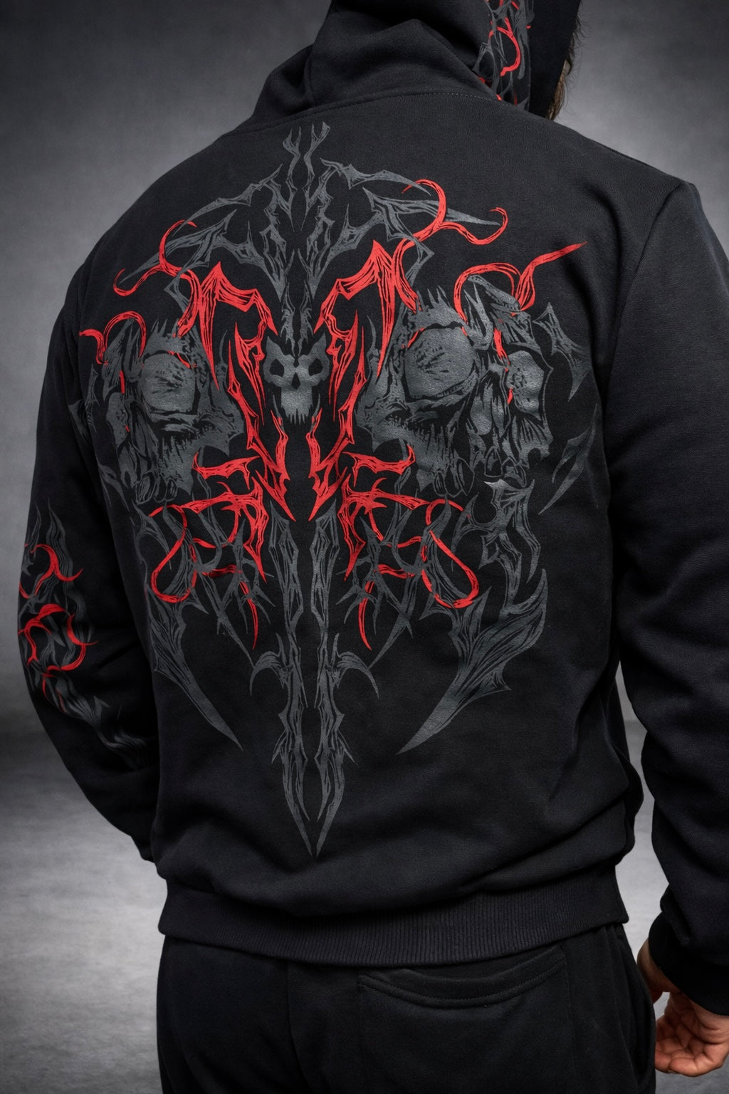 Nocturne Oversize Zip Hoodie Blood  Red