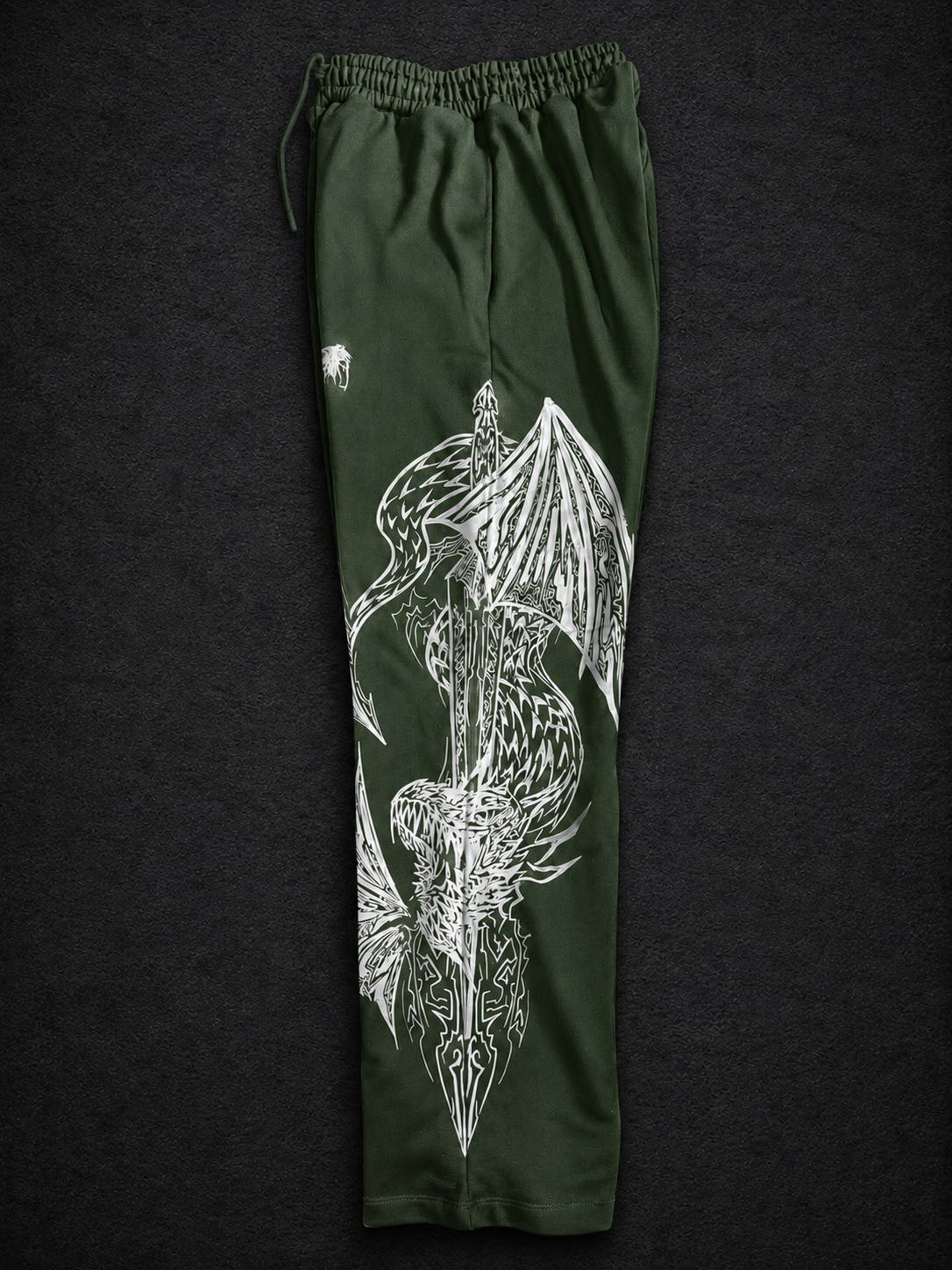 Dragon Baggy Sweatpants [OLIVE GREEN]