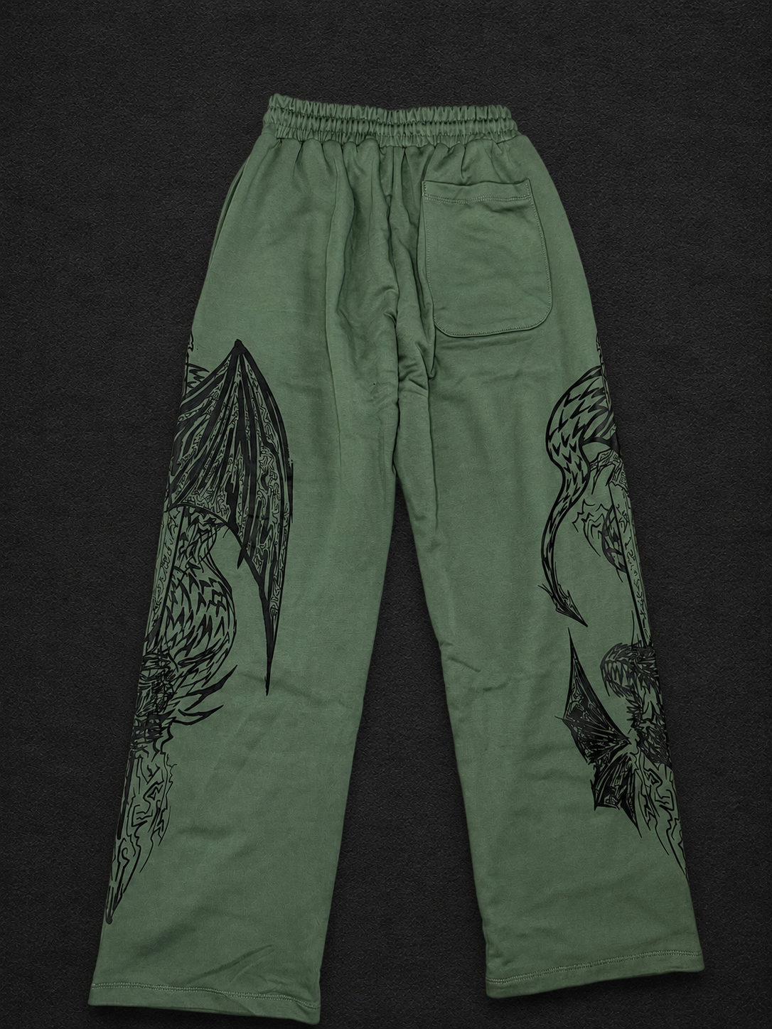 Dragon Baggy Sweatpants [DARK OLIVE GREEN]