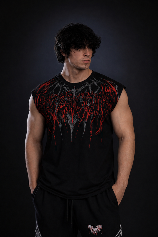 Dragon Oversized Sleeveless T-Shirt  [HEAVENLY RED]