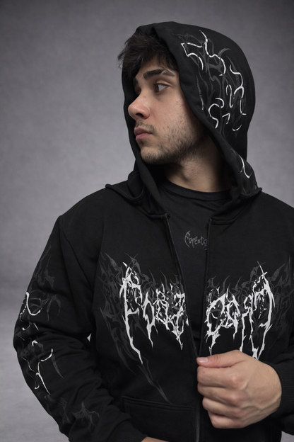 Nocturne Oversize' Zip Hoodie Phantom White