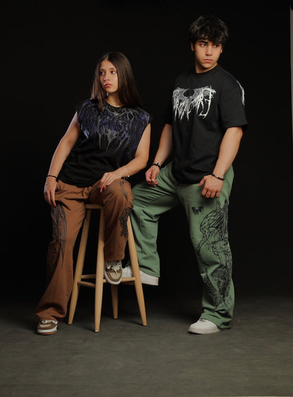 Dragon Baggy Sweatpants [DARK BROWN]