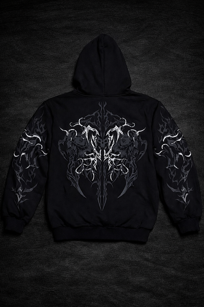 Nocturne Oversize' Zip Hoodie Phantom White