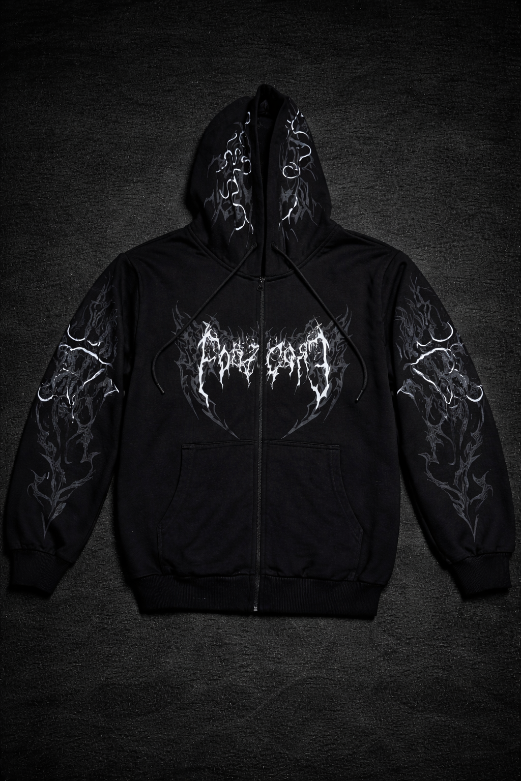 Nocturne Oversize' Zip Hoodie Phantom White
