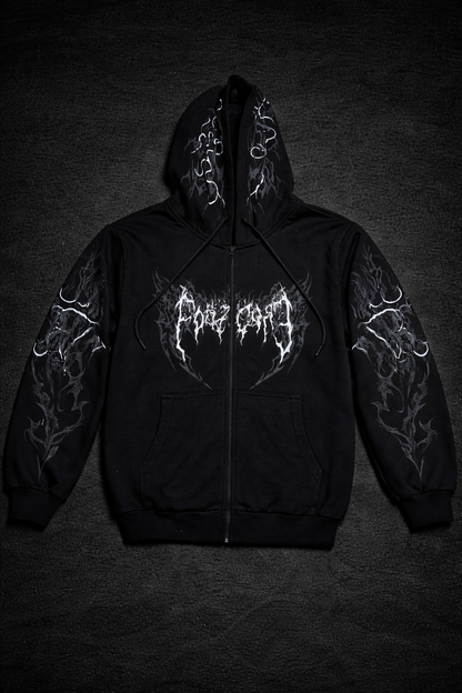 Nocturne Oversize' Zip Hoodie Phantom White