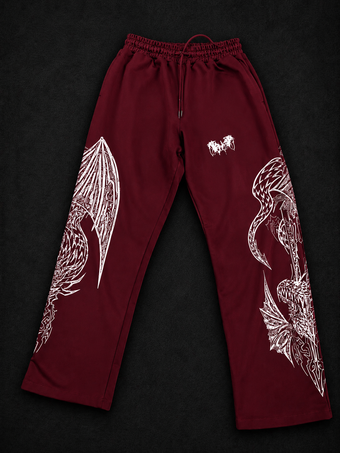 Dragon Baggy Sweatpants [DEEP RED]
