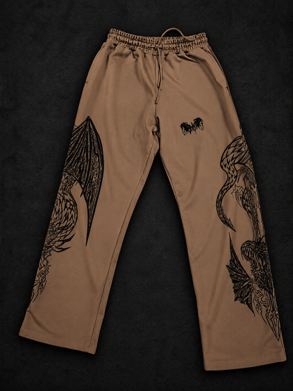 Dragon Baggy Sweatpants [LIGHT BROWN]