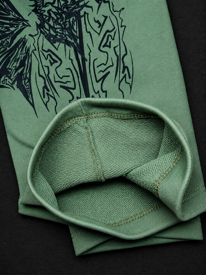 Dragon Baggy Sweatpants [DARK OLIVE GREEN]