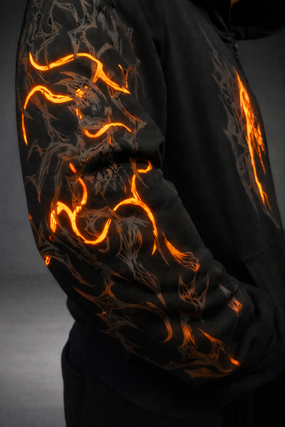 Nocturne Oversize Zip Hoodie INFERNO (ÖN SİPARİŞ)