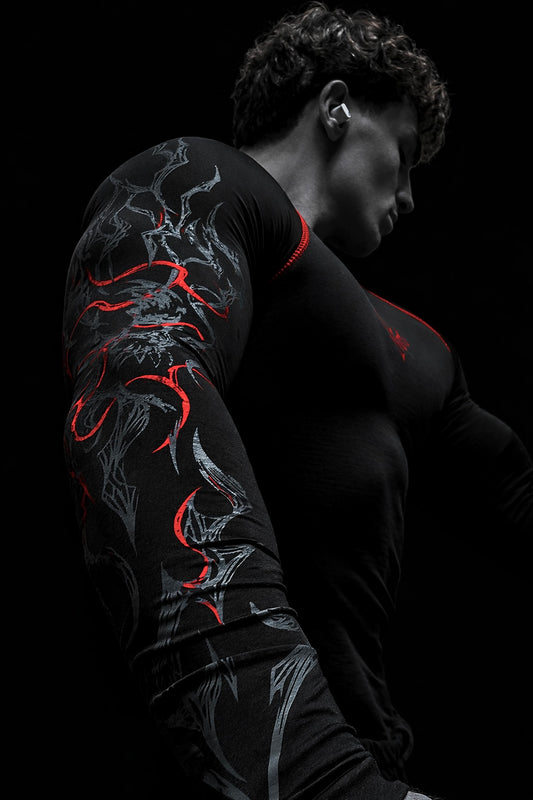 Nocturne Full Body ( uzun kollu) compression Blood Red (ön sipariş)