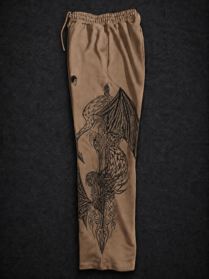 Dragon Baggy Sweatpants [LIGHT BROWN]