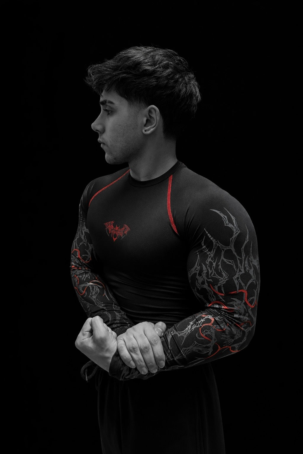 Nocturne Full Body ( uzun kollu) compression Blood Red