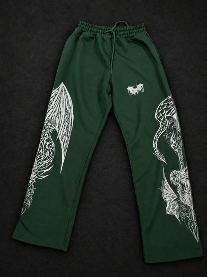Dragon Baggy Sweatpants [OLIVE GREEN]