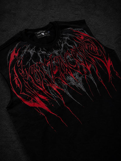 Dragon Oversized Sleeveless T-Shirt  [HEAVENLY RED]