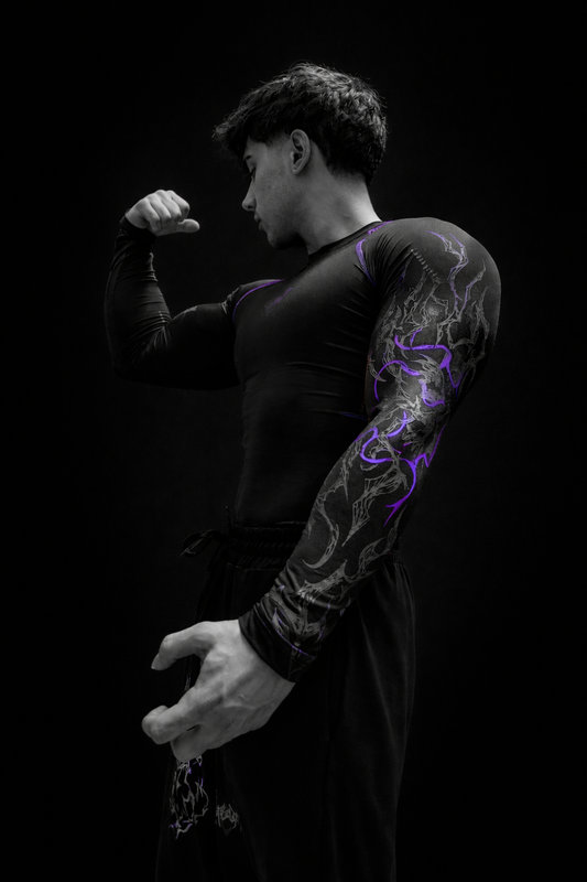 Nocturne Full Body ( uzun kollu) compression Dark Purple
