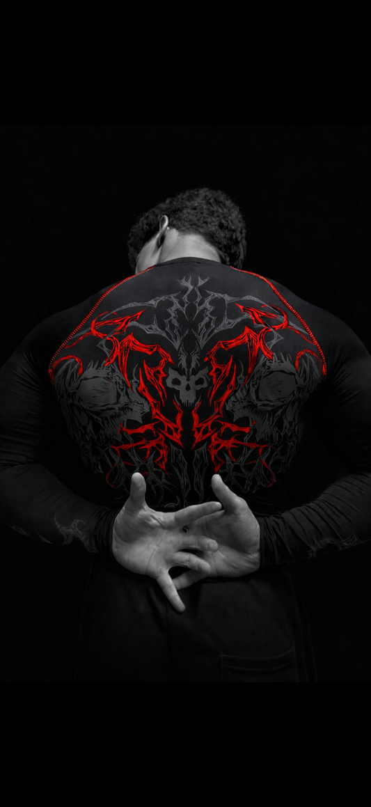 Nocturne Full Body ( uzun kollu) compression Blood Red (ön sipariş)