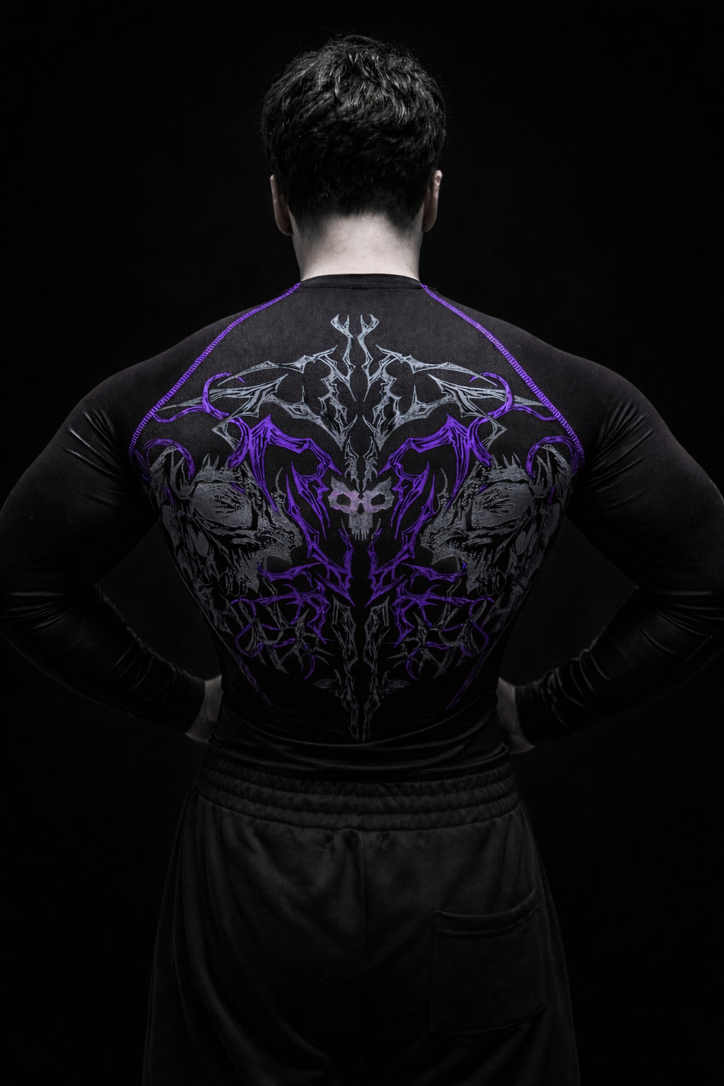 Nocturne Full Body ( uzun kollu) compression Dark Purple