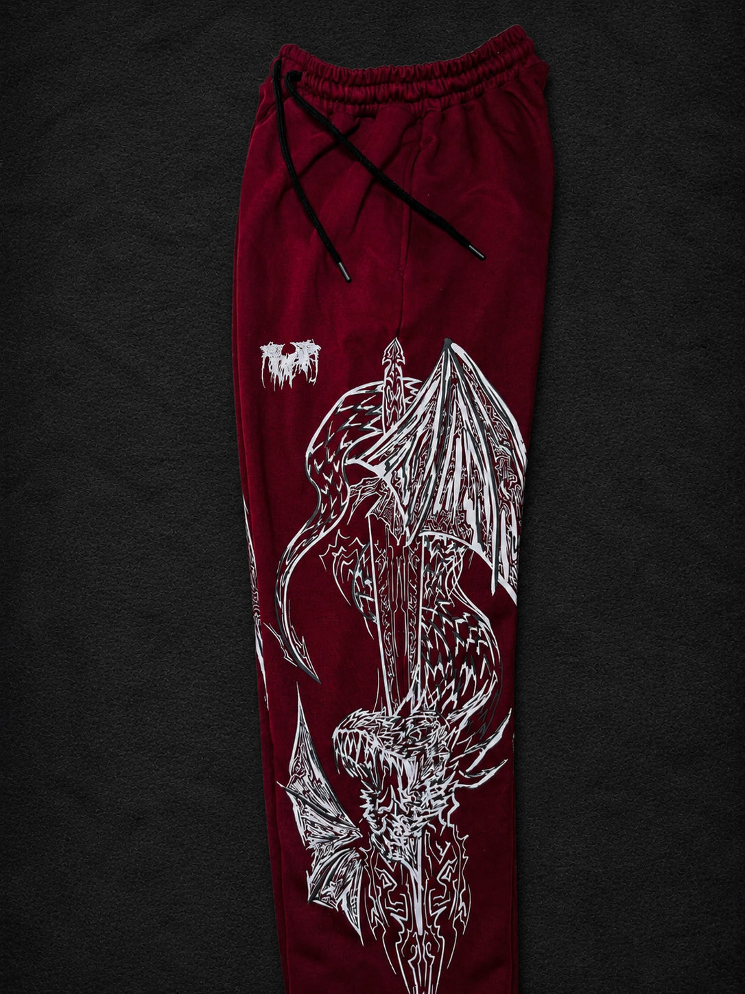 Dragon Baggy Sweatpants [DEEP RED]