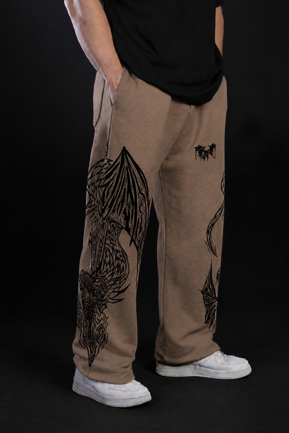 Dragon Baggy Sweatpants [LIGHT BROWN]