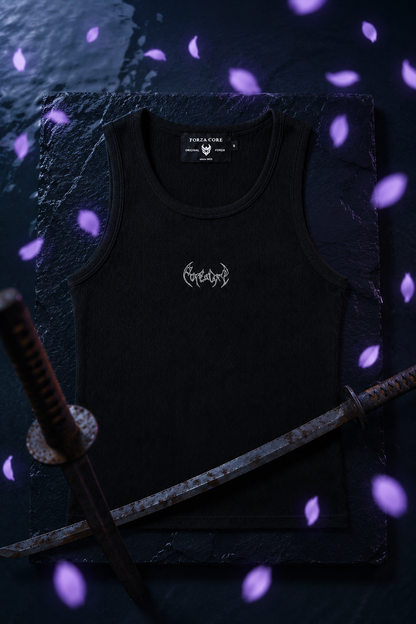 Dragon Ribbed Tank Top [BLACK]