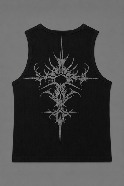 Dragon Ribbed Tank Top [BLACK]