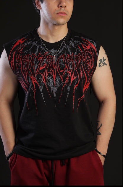 Dragon Oversized Sleeveless T-Shirt  [HEAVENLY RED]