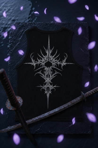 Dragon Ribbed Tank Top [BLACK]
