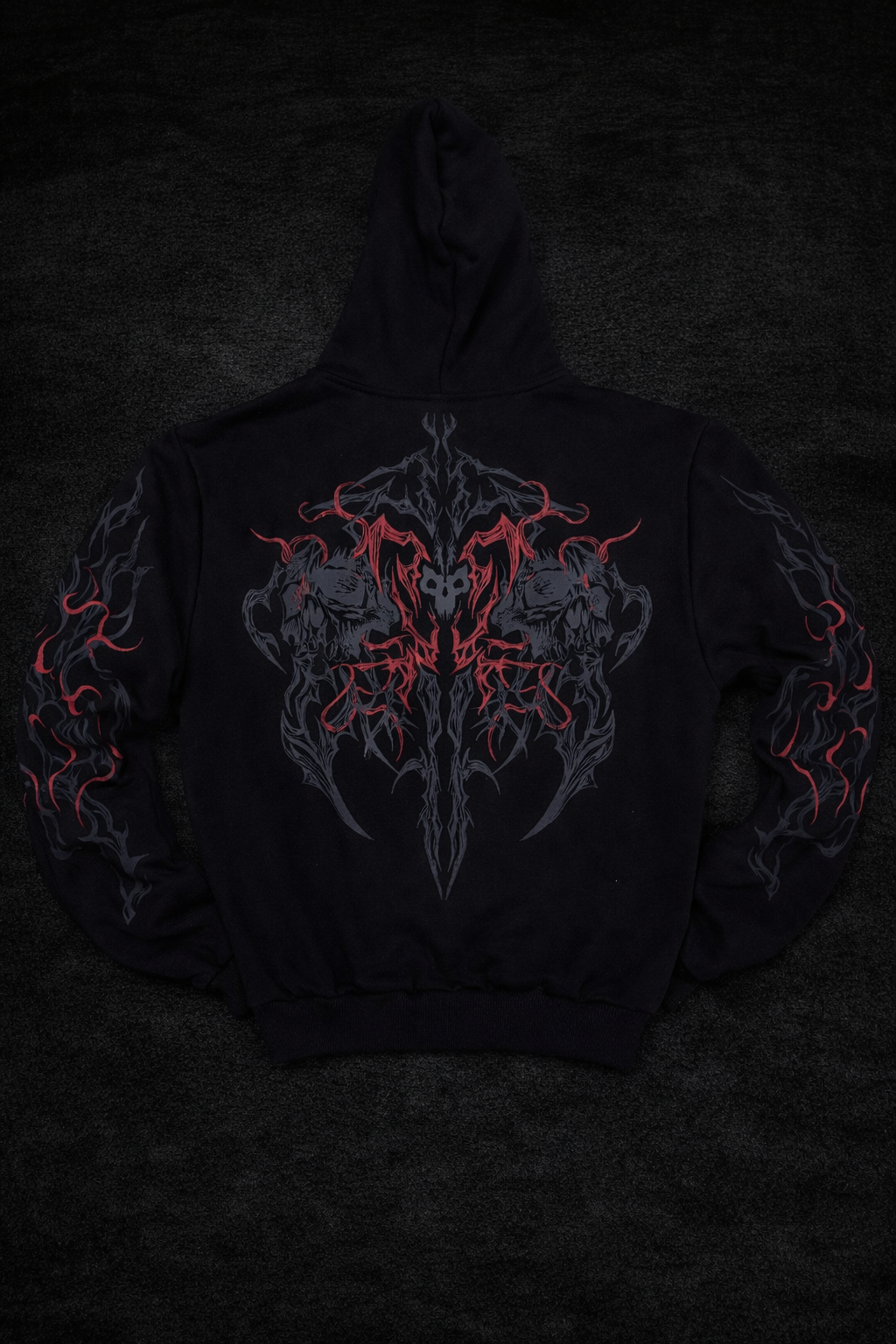Nocturne Oversize Zip Hoodie Blood  Red