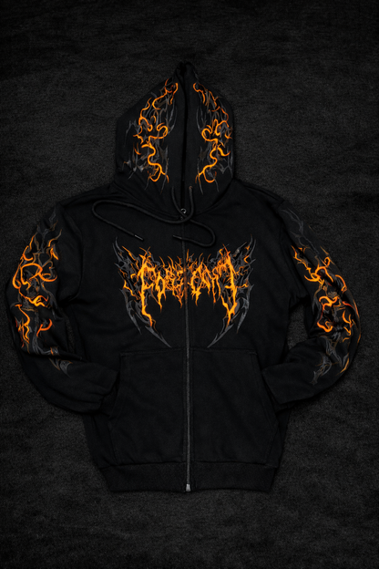 Nocturne Oversize Zip Hoodie INFERNO (ÖN SİPARİŞ)
