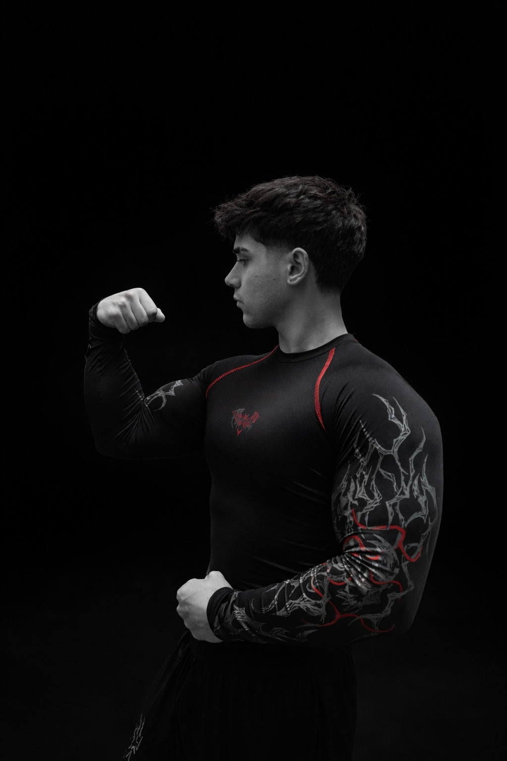 Nocturne Full Body ( uzun kollu) compression Blood Red