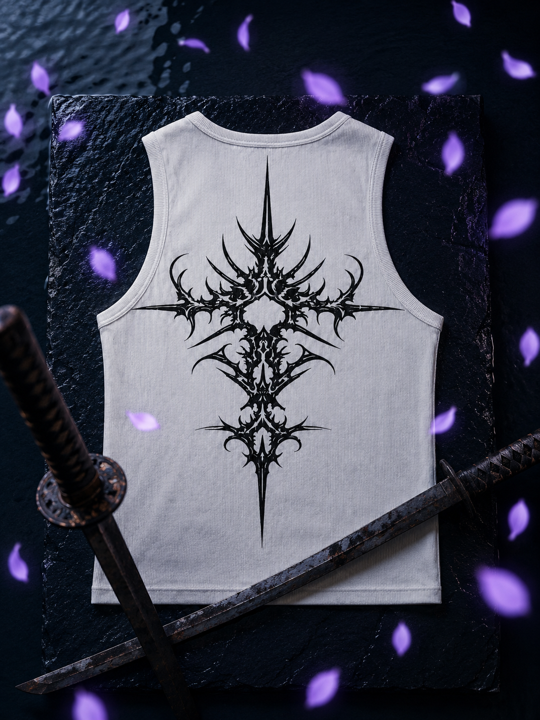 Dragon Raw Ribbed Tank Top [WHITE]