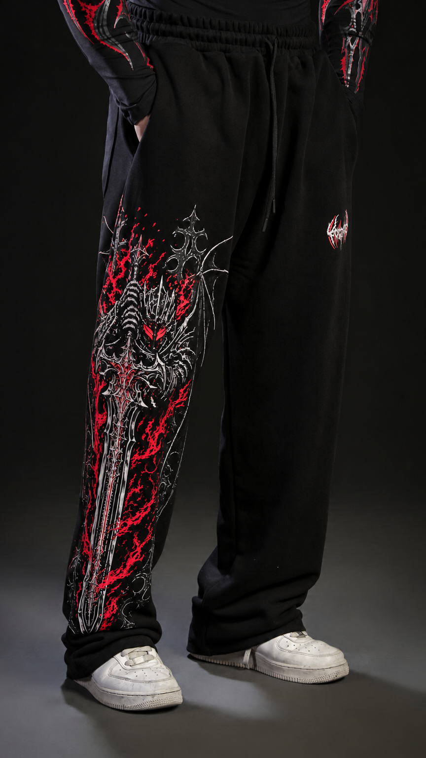 Eclipse Baggy Sweatpants [CRIMSON RED]
