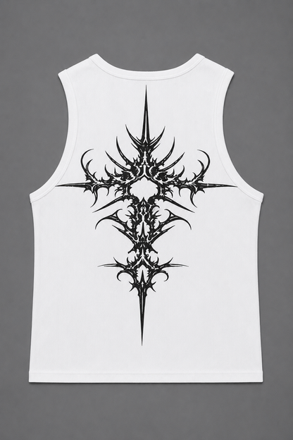 Dragon Raw Ribbed Tank Top [WHITE]
